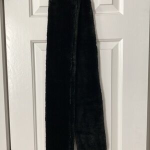 Black Faux Fur Long Scarf